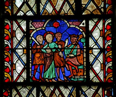 Window depicting Christ before Pilate by French School